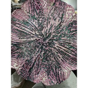 Vintage Pink Green And  Silver Glass Turkish Plate With Silver Back